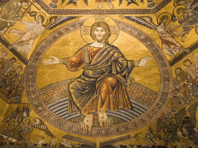 Detail Of Jesus Christ On The Ceiling In The Baptistery, At The Duomo, Florence by David Clapp Pricing Limited Edition Print image