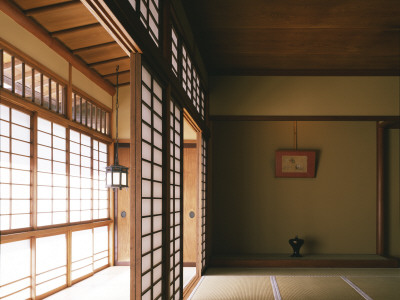 Private House, Ito Japan, - Traditional Japenese - Zen Style - Interior Showing Sliding Screens by Ian Lambot Pricing Limited Edition Print image