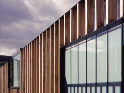 Gateway Orientation Centre, Loch Lomond, Scotland, Glazed Enclosure And Entrance Detail by Keith Hunter Pricing Limited Edition Print image