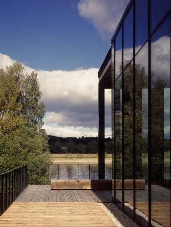 Gateway Orientation Centre, Loch Lomond, Scotland, On Observation Deck Towards Loch by Keith Hunter Pricing Limited Edition Print image