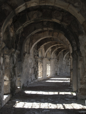 Interior Arches Of Corridor At The Roman Amphitheatre, Aspendos, Turkey by Natalie Tepper Pricing Limited Edition Print image
