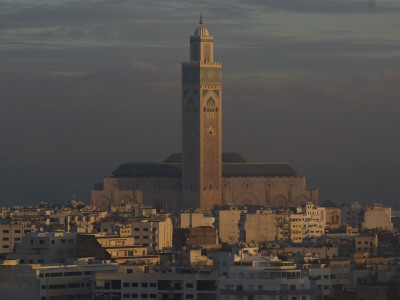 Dawn View Over Casablanca And Hassan Ii Mosque, Morocco by Natalie Tepper Pricing Limited Edition Print image