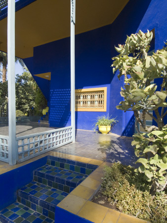 Jardin Majorelle And Islamic Art Museum, Marrakech, Morocco, 1931, Blue Workshop Detail by Natalie Tepper Pricing Limited Edition Print image