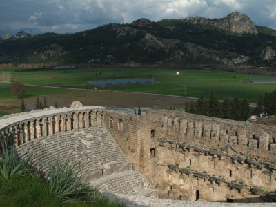 Steps, Seating And Arches At The Roman Amphitheatre, Aspendos by Natalie Tepper Pricing Limited Edition Print image