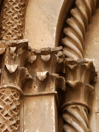 Ornate Stone Carved Pillars, St Lawrence Cathedral, Trogir, Dalmatian Coast by Olwen Croft Pricing Limited Edition Print image