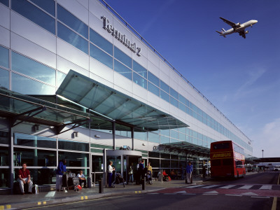 Heathrow Terminal 2, Heathrow Airport London, Main Elevation Landside by Peter Durant Pricing Limited Edition Print image