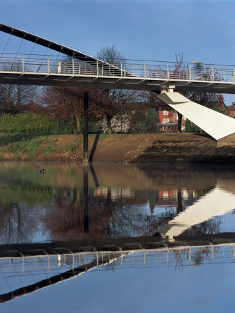 Millennium Bridge Across The River Ouse, York Detail Of Section With Reflections by Richard Bryant Pricing Limited Edition Print image