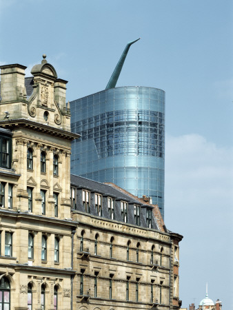 Urbis, Manchester, Behind Older Building, Ian Simpson Architects by Peter Durant Pricing Limited Edition Print image