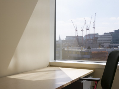 Office Life And Interiors Part Two, Empty Desk With Chair by Tim Mitchell Pricing Limited Edition Print image