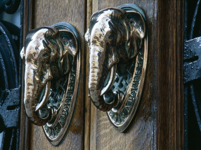 Elephant's Head Door Knockers, Cutler's Hall, Warwick Lane, London, Architectural Details Of London by Richard Turpin Pricing Limited Edition Print image