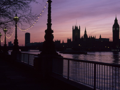 Houses Of Parliament At Sunset, Westminster, London, South Bank Of The River Thames by Richard Turpin Pricing Limited Edition Print image