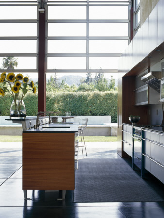 House, Los Altos, California, Kitchen And Garden View, Architect: Envelope Architecture And Design by Richard Powers Pricing Limited Edition Print image