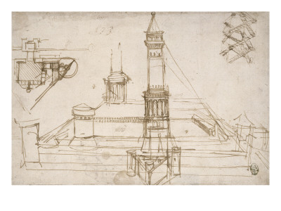 Etude D'architecture Relative Au Castello Sforzesco by Léonard De Vinci Pricing Limited Edition Print image