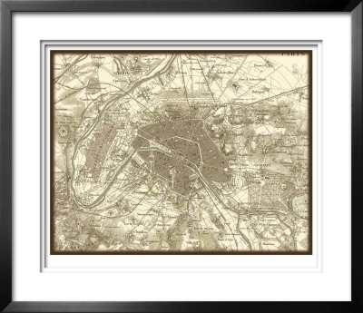 Sepia Map Of Paris by Vision Studio Pricing Limited Edition Print image