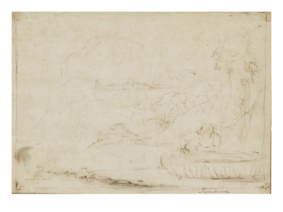 Narcisse Se Mirant Dans Une Fontaine by Rembrandt Van Rijn Pricing Limited Edition Print image