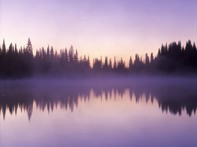 Reflection Lake At Sunrise, Mt Rainier National Park, Washington, Usa by Jon Cornforth Pricing Limited Edition Print image
