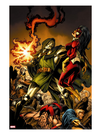 The Mighty Avengers #9 Cover: Dr. Doom And Spider Woman by Bagley Mark Pricing Limited Edition Print image