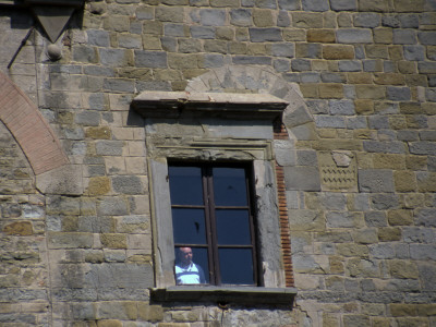 Man In Window, Cortona by Eloise Patrick Pricing Limited Edition Print image