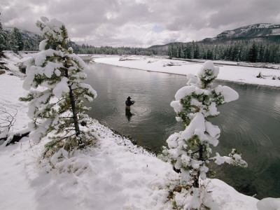 A Fisherman Tries His Luck In The Yellowstone River by Annie Griffiths Pricing Limited Edition Print image