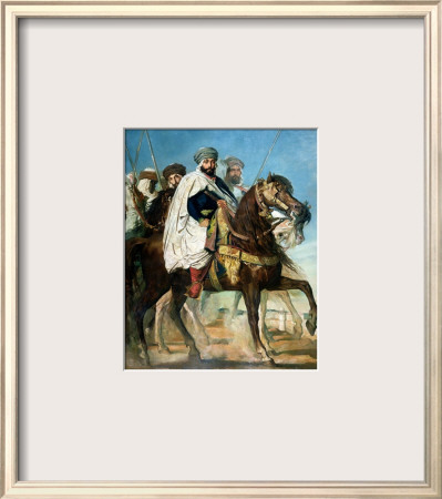 Ali Ben Ahmed, The Last Caliph Of Constantine, With His Entourage Outside Constantine, 1845 by Théodore Chasseriau Pricing Limited Edition Print image