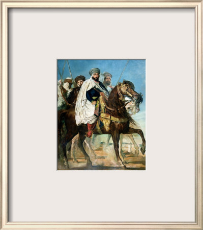 Ali Ben Ahmed, The Last Caliph Of Constantine, With His Entourage Outside Constantine, 1845 by Theodore Chasseriau Pricing Limited Edition Print image