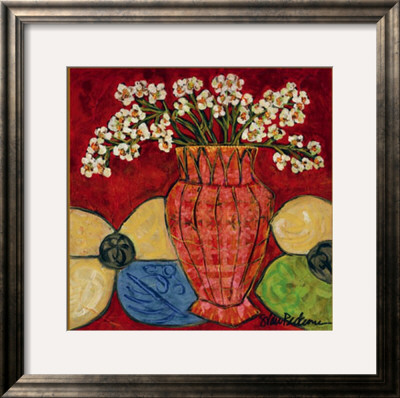 Flowers In Red Vase by Sarah Van Beckum Pricing Limited Edition Print image