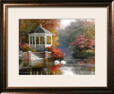 Swans In Parkscape by T. C. Chiu Pricing Limited Edition Print image