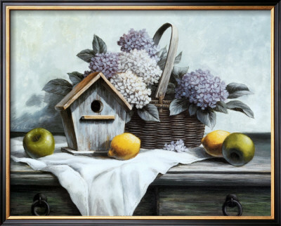 Birdhouse, Hydrangea, Apple by T. C. Chiu Pricing Limited Edition Print image