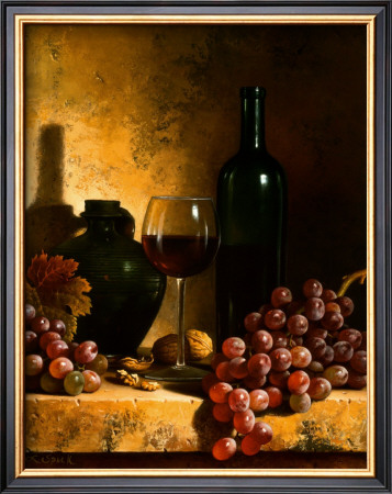 Wine Bottle, Grapes And Walnuts by Loran Speck Pricing Limited Edition Print image