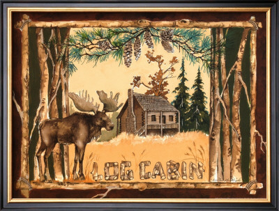 Log Cabin Moose by Anita Phillips Pricing Limited Edition Print image