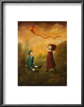 Children Playing Kite by Mary Mackey Pricing Limited Edition Print image