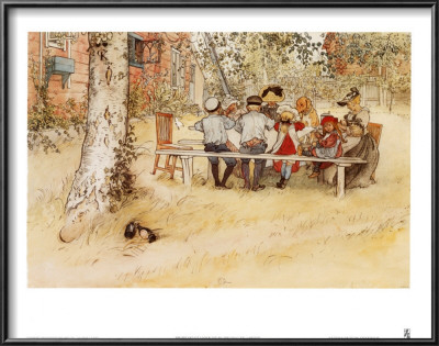 Breakfast Under The Big Birch by Carl Larsson Pricing Limited Edition Print image