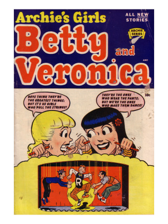 Archie Comics Retro: Archie's Girls Betty And Veronica Comic Book Cover #1 (Aged) by Bill Vigoda Pricing Limited Edition Print image