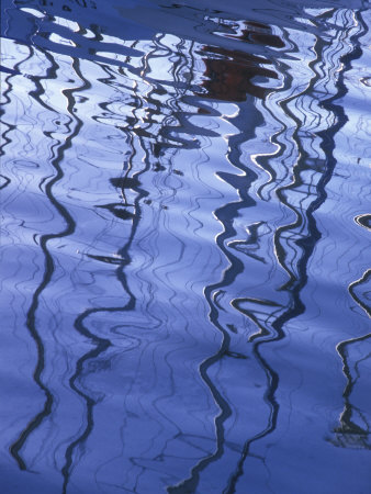 Rippling Reflections Of Boat Masts In A Harbor by Stephen Sharnoff Pricing Limited Edition Print image