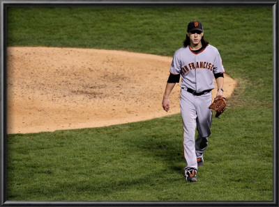 Texas Rangers V. San Francisco Giants, Game 5:  Starting Pitcher Tim Lincecum by Stephen Dunn Pricing Limited Edition Print image