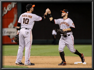 San Francisco Giants V Texas Rangers, Game 4: Travis Ishikawa,Cody Ross by Christian Petersen Pricing Limited Edition Print image