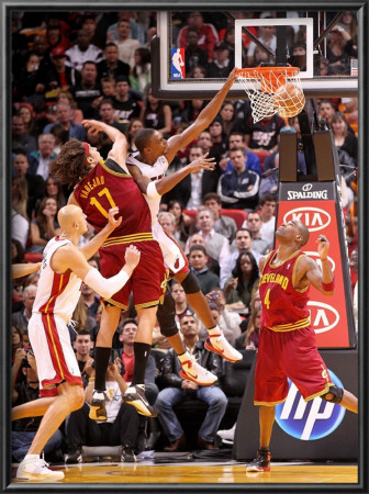 Cleveland Cavaliers  V Miami Heat: Chris Bosh And Anderson Varejao by Mike Ehrmann Pricing Limited Edition Print image