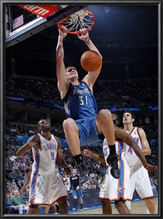 Minnesota Timberwolves V Oklahoma City Thunder: Darko Milicic by Layne Murdoch Pricing Limited Edition Print image