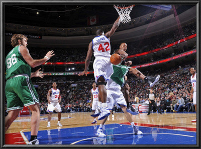 Boston Celtics V Philadelphia 76Ers: Ray Allen, Semih Erden And Elton Brand by David Dow Pricing Limited Edition Print image