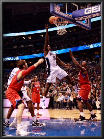 Philadelphia 76Ers V Orlando Magic: Brandon Bass by Sam Greenwood Pricing Limited Edition Print image