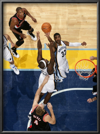 Portland Trail Blazers V Memphis Grizzlies: O.J. Mayo, Zach Randolph, Sean Marks And Armon Johnson by Joe Murphy Pricing Limited Edition Print image