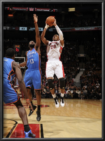 Oklahoma City Thunder V Toronto Raptors: James Harden And Leandro Barbosa by Ron Turenne Pricing Limited Edition Print image