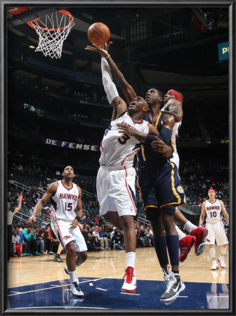 Indiana Pacers V Atlanta Hawks: Damien Wilkins And Roy Hibbert by Scott Cunningham Pricing Limited Edition Print image