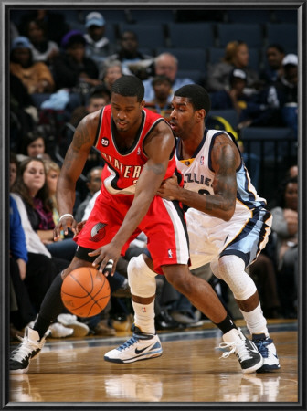 Portland Trail Blazers V Memphis Grizzlies: O.J. Mayo And Wesley Matthews by Joe Murphy Pricing Limited Edition Print image