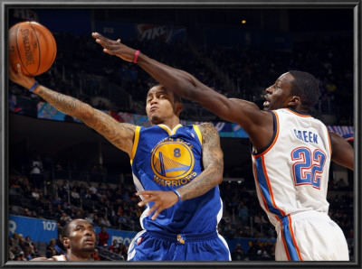 Golden State Warriors V Oklahoma City Thunder: Monta Ellis And Jeff Green by Layne Murdoch Pricing Limited Edition Print image