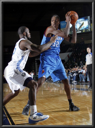 Tulsa 66Ers V Texas Legends: Larry Owens And Dominique Jones by Layne Murdoch Pricing Limited Edition Print image