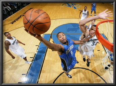 Orlando Magic V Washington Wizards: Rashard Lewis And Javale Mcgee by Ned Dishman Pricing Limited Edition Print image