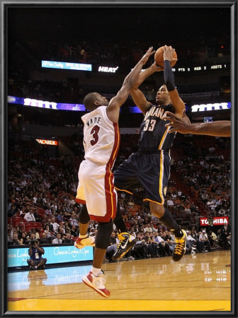 Indiana Pacers V Miami Heat: Danny Granger And Dwyane Wade by Mike Ehrmann Pricing Limited Edition Print image