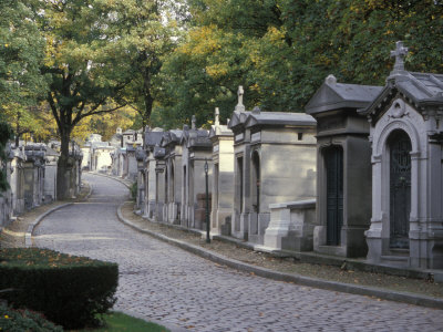 Summer View Of A Cemetery Street With Rows Of Family Tombs And Trees by Stephen Sharnoff Pricing Limited Edition Print image