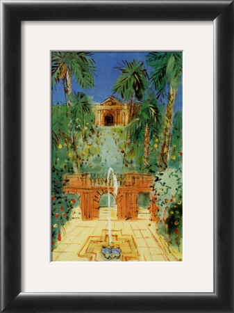Seville-Fountain And Patio by Jean Dufy Pricing Limited Edition Print image